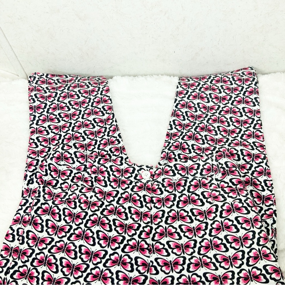 Vintage Talbots Pink Butterfly Pattern Capri Pants Size 8 Whimsical Cottagecore - Picture 12 of 13